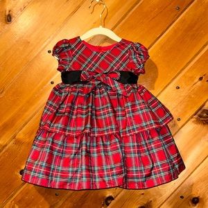 Babygirl red plaid holiday formal dress